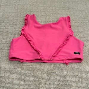 AM Tiger Friday - Flamingo Pink Ruffled Crop Top (worn once)